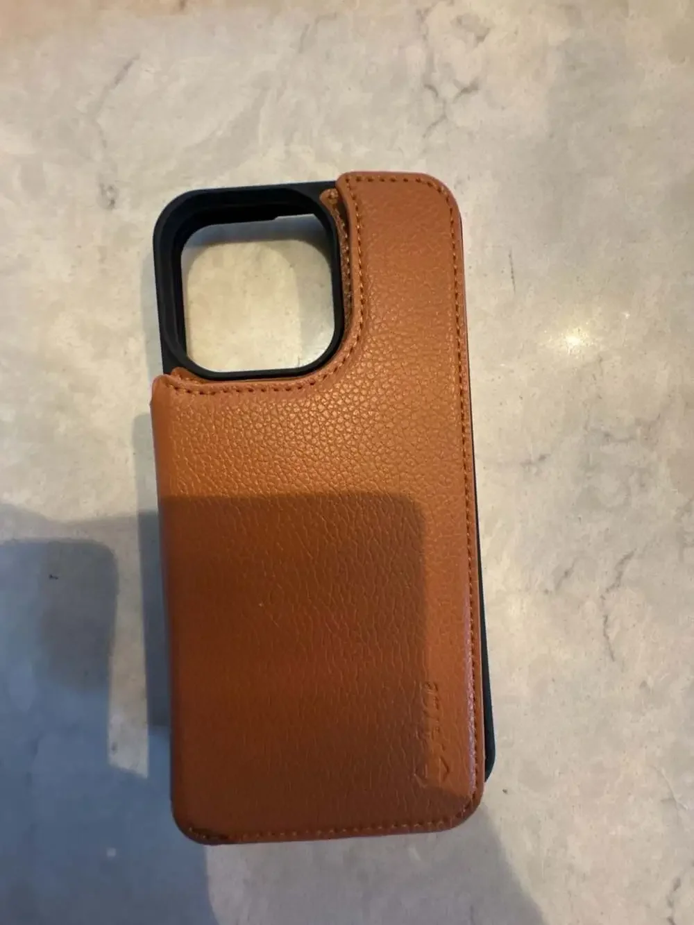 Arae iPhone 15 Pro Max 6.7 Case Light Brown Leather Wallet Case